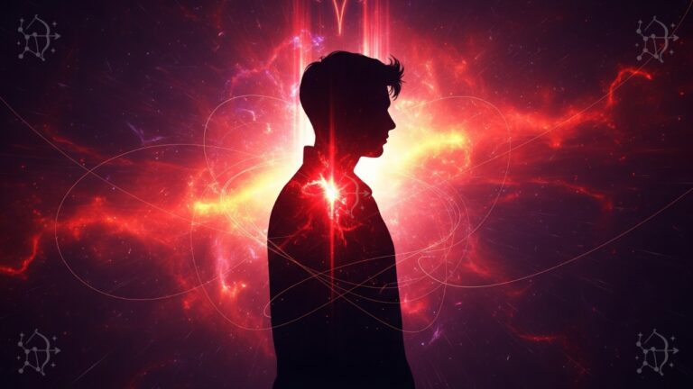 Energía de Aries: así se manifiestan los celos Aries en una silueta con aura roja.